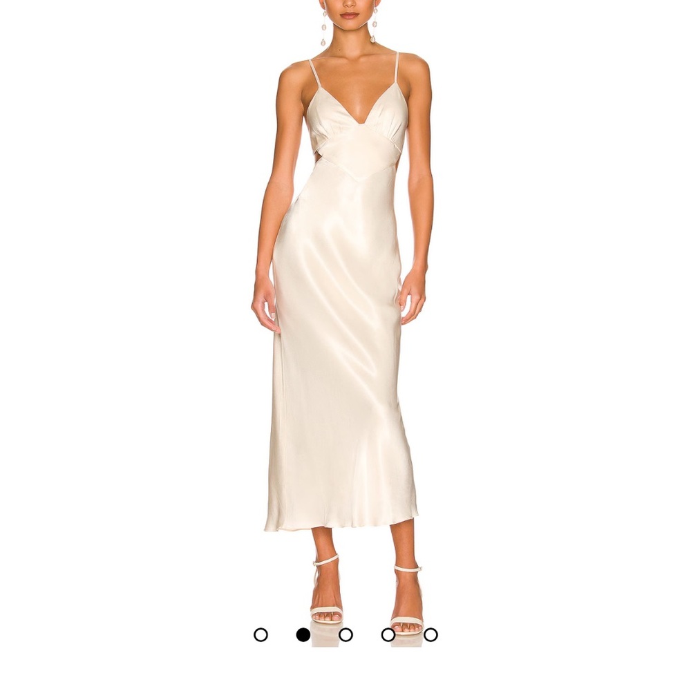 Shona Joy Cream Satin Backless Dress